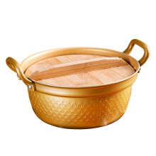 1St Suppenkochtopf Mit Nudel Milchtopf Mit Bambusdeckel (Gold)