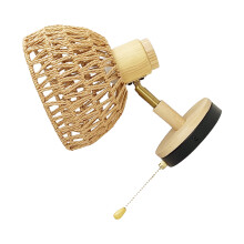 Wandleuchte Rattan Für Schlafzimmer Wohnzimmer Mit Us Stecker