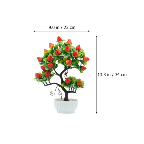 2Stk Simulation Erdbeerbaum Kunstfrucht Bonsai Für Zuhause Büro 1