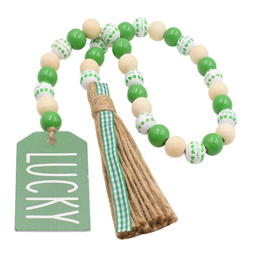 St Patricks Day Holzperlen Mit Quaste Wanddekoration