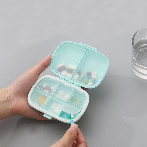 2Stk Pillenbox Mit 8 Fächern Doppelschichtige Pillendose 1