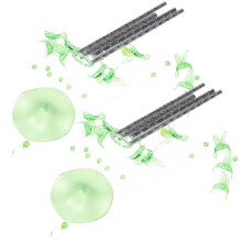 2 Stück Solar-Wandlichter Mit Windspiel Vogelglas Alu Glocke