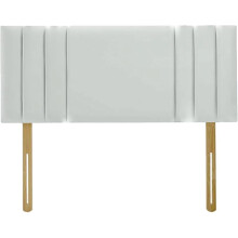 (Double Silver) 4ft 6inch Plush Velvet Padded Lined Headboard