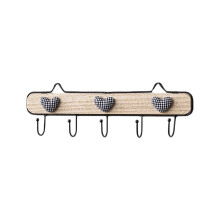 Wandmontierte Hakenleiste Aus Holz Und Mit 5 Haken