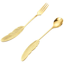 2Stk Löffel Gabel Servierbesteck Abendessen Küchenflatware