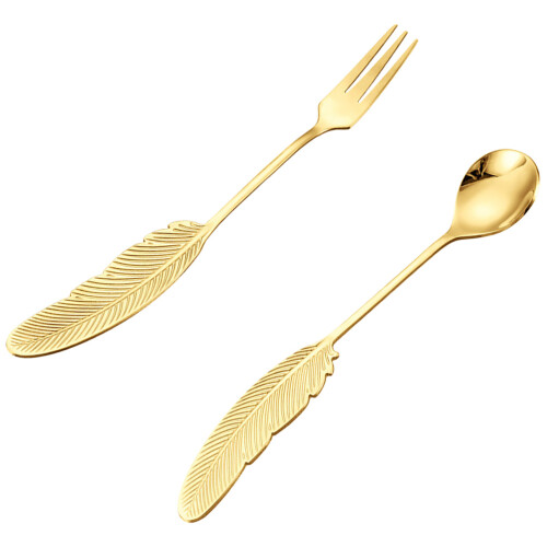 2Stk Löffel Gabel Servierbesteck Abendessen Küchenflatware