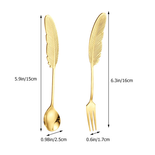 2Stk Löffel Gabel Servierbesteck Abendessen Küchenflatware 2