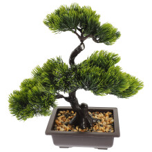 2Stk Künstlicher Bonsai Kiefernbaum Mit Topf Für Schreibtisch