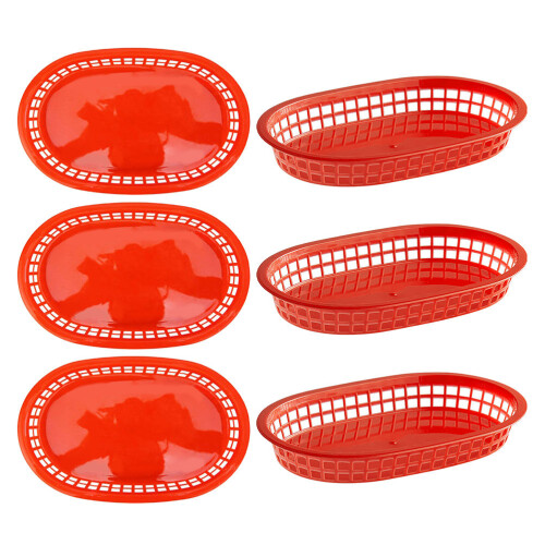 6 Stk. Hamburger Couchtisch Tablett Tabletts Rot