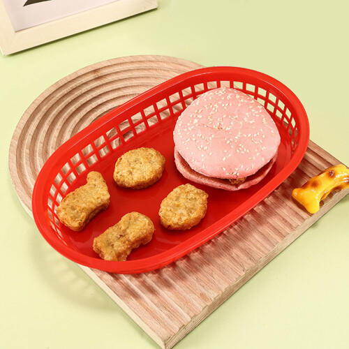 6 Stk. Hamburger Couchtisch Tablett Tabletts Rot 2