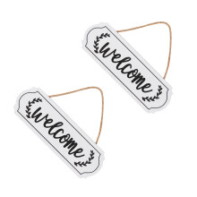 2Stk Welcome Hängende Anhänger Holzdekoration Türschild Weihnachten