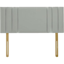 (Double Grey) 4ft 6inch Plush Velvet Padded Lined Headboard