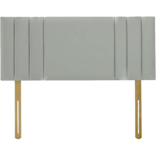 (Double Grey) 4ft 6inch Plush Velvet Padded Lined Headboard