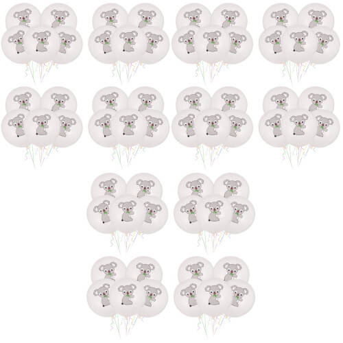 60 Dschungeltiere Luftballons Aus Latex Mit Koala-Muster 2