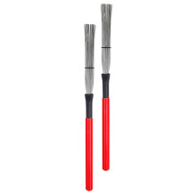 2 cepillos alambre acero mango madera para batería jazz