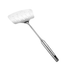 Silver Slotted Fish Spatula Stainless Steel Frying Kitchen Utensil