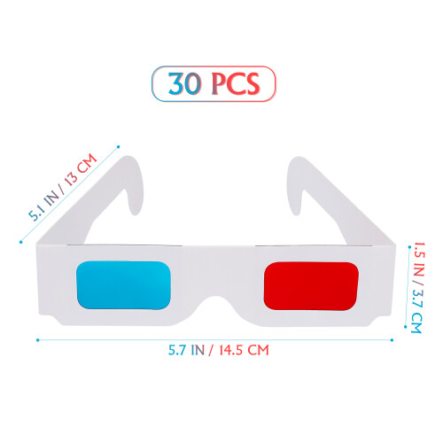 30Stk Einweg 3D Brille Papp Anaglyphen 1