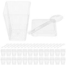 50 Sets Kunststoff Dessertbecher Mit Deckeln Und Löffeln Für Tiramisu