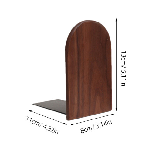 Worgeous  Magazine Book Ends For Shelves Stand Solid Wood Shelf