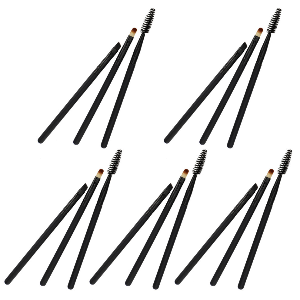 Solustre Black 15Pcs Portable Makeup Brush Set Plastic Cosmetic Beauty Tools