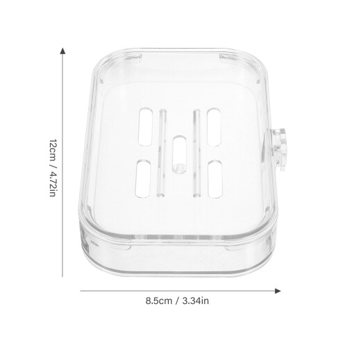 1Pc Translucent Soap Case With Drain Tray For Bathroom Kitchen 1