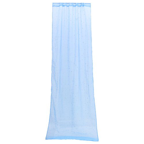 Blue Sheer Curtains Star Pattern Window Tulle Voile Panels