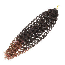 1Light Brown Water Wave Crochet Hair Extensions Premium Fiber