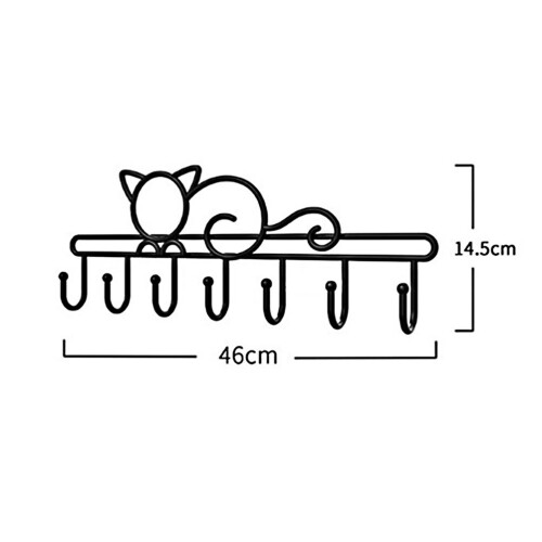 7 Haken Handtuchhalter Katzendesign Türablage 1