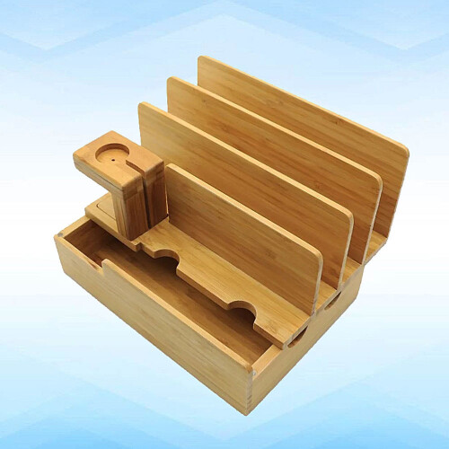 Bambus Holz Desktop Halter Ladestation In Für 2