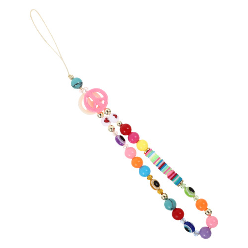 1Pc Creative Bead Phone Lanyard Candy Color Hanging Strap