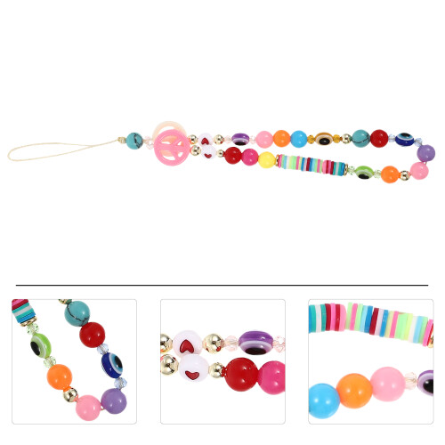 1Pc Creative Bead Phone Lanyard Candy Color Hanging Strap 2