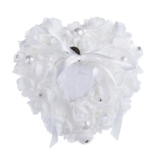White Runder -Blumen Ringkästchen Herzform Für Brautzeremonie