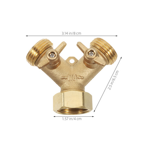 Solid Messing 2 Gartenschlauch Verteiler Mit Absperrventilen 1