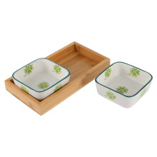 1 Set Japanische Art Obstschalen 2 Fächer Keramik Obstsnacks Teller