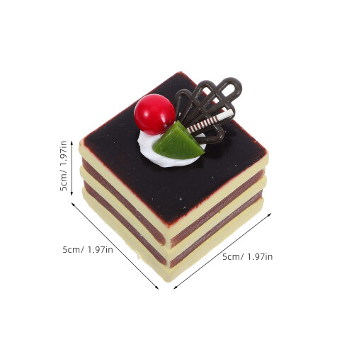 Simulation Etikett Quadratisch Cremefarben Obsttorte Künstlich 2