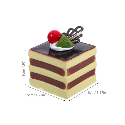 Simulation Etikett Quadratisch Cremefarben Obsttorte Künstlich 1