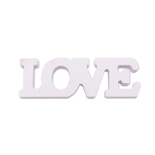 Love Desktopschmuck Holzoptik Jubiläumsdekoration Weiß