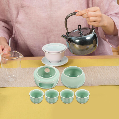 1 Set Keramik Sake Servierflasche Mit Wärmer 2