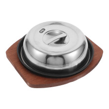 1 Set Gusseisen Steakplatte Mit Deckel Für Steak Grillen