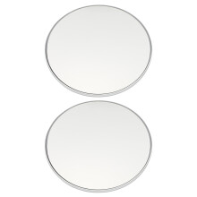 2St Elegant Sucker Make-Up-Spiegel Tragbar Vergrößerungsspiegel Silber