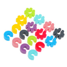 16 Silikon Weinbecher Marker Mit Lochmuster Und Sortierten Farben