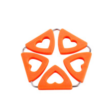 2 Stk. Silikon Untersetzer Herzform Rutschfest (Orange)