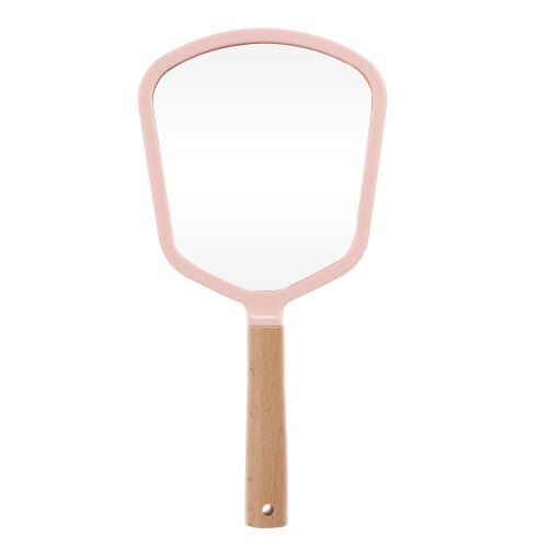 1 Tragbarer Handheld Make-up Spiegel Aus Massivem Holz 2
