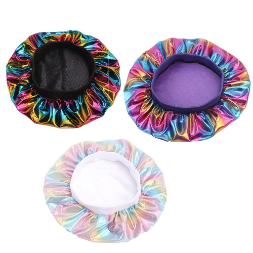 3Stk Weitseitiges Satin Nachthütchen Mit Elastischem Bund