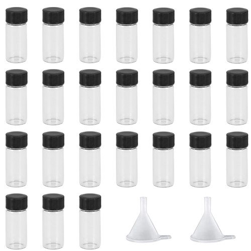 24 Unidades Frascos De Vidrio Transparente 5 Ml Con 1
