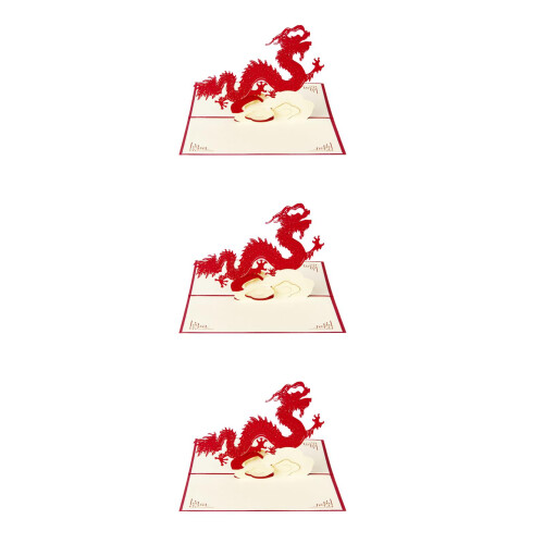 6 Unidades Tarjetas De 3D Hechas A Mano Con Dragón 2