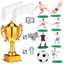 1Set Plastic Soccer Cake Topper Assorted Colors Football Party Decor
