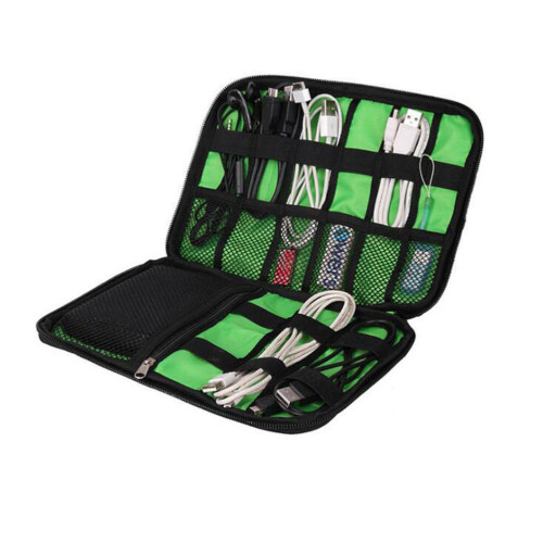 Bolsa Impermeable 2 Capas Para Cables Usb, Organizador Digital