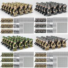 96pcs War II the British and German armies Desert Military Sodiers Weapons Minifigures Kids Toys Gifts
