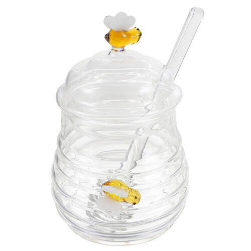 Frasco De Vidrio Para Miel Con Cucharilla Y 1